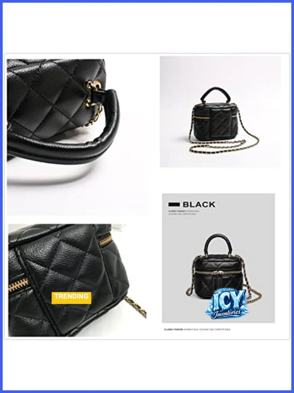 Y2K Vegan Leather Box Purse Shoulder Crossbody Bag Women Chic Satchel
